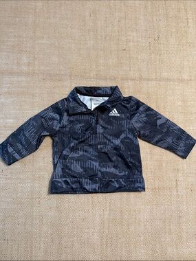 adidas Kids Black & Gray Patterned Jacket